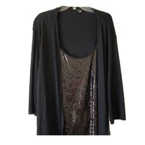 Rafaella Black Sequined Sweater Top 3X NWOT